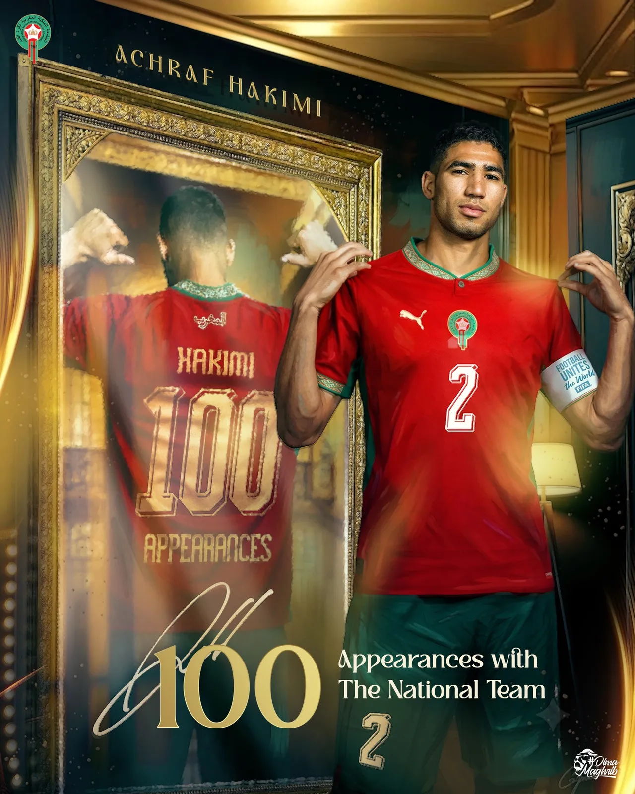 Hakimi atinge 100 jogos
