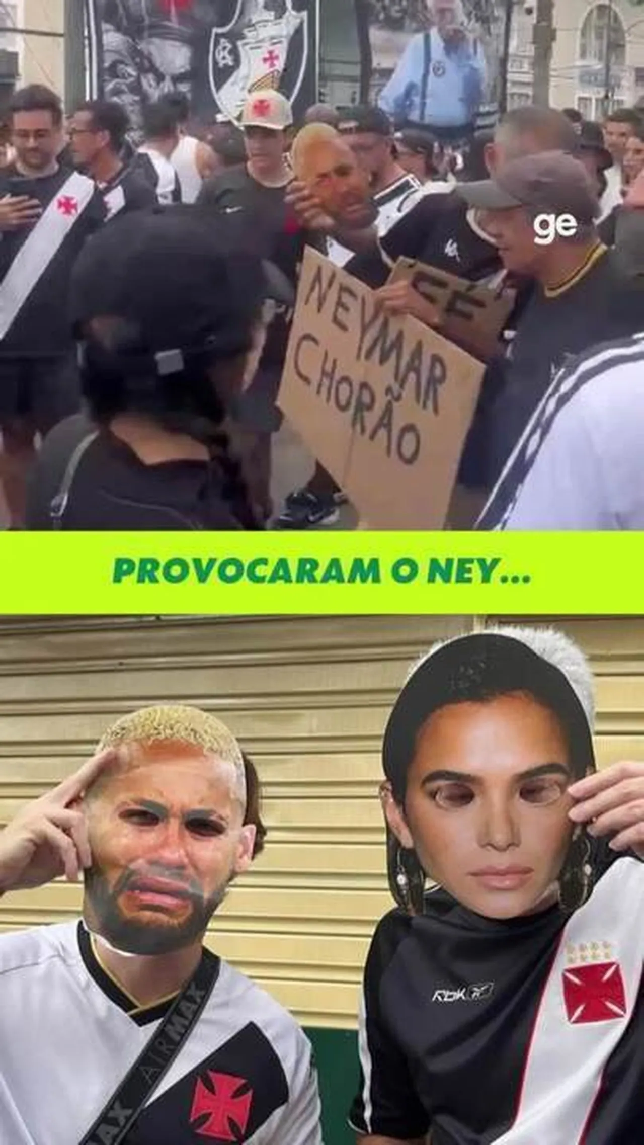 Vasco provoca Neymar com máscaras