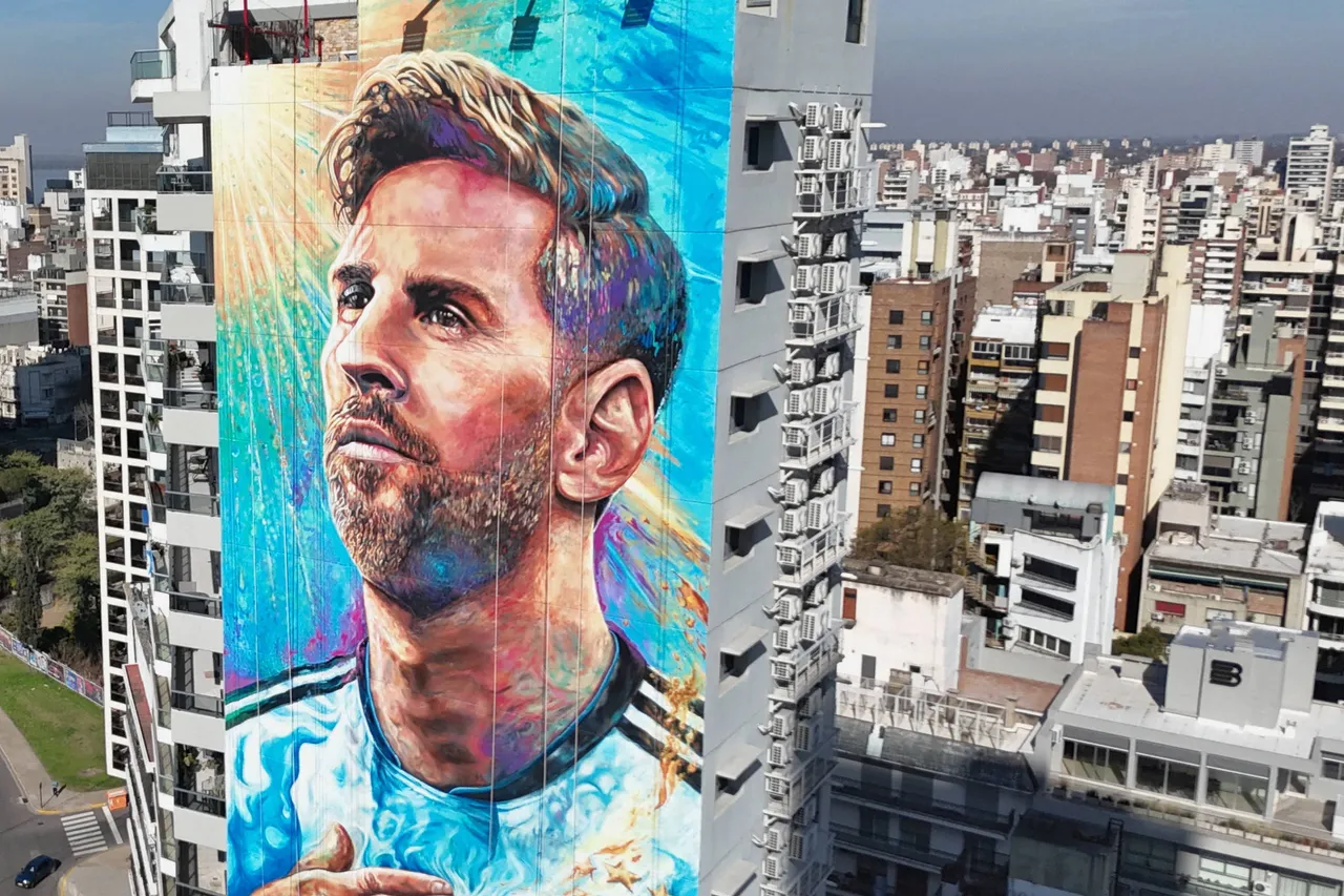 Messi inspira mural em Rosário