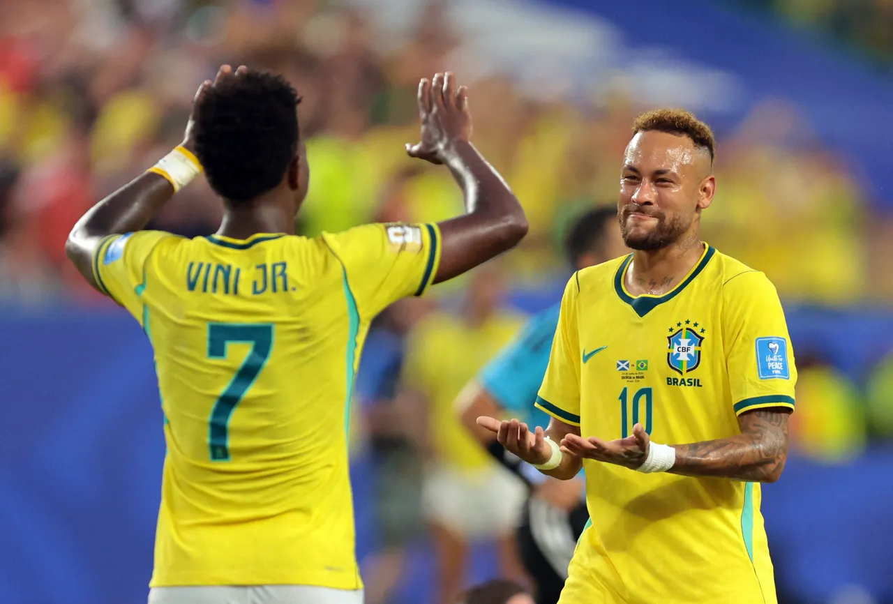 Vini Jr. deseja sorte a Neymar