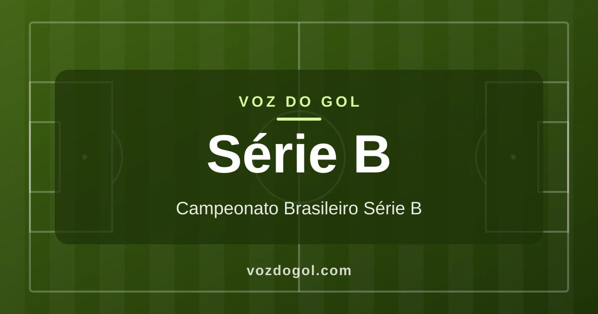 Arte do Voz do Gol para a editoria Série B: campo de futebol desenhado em linhas e o nome da editoria