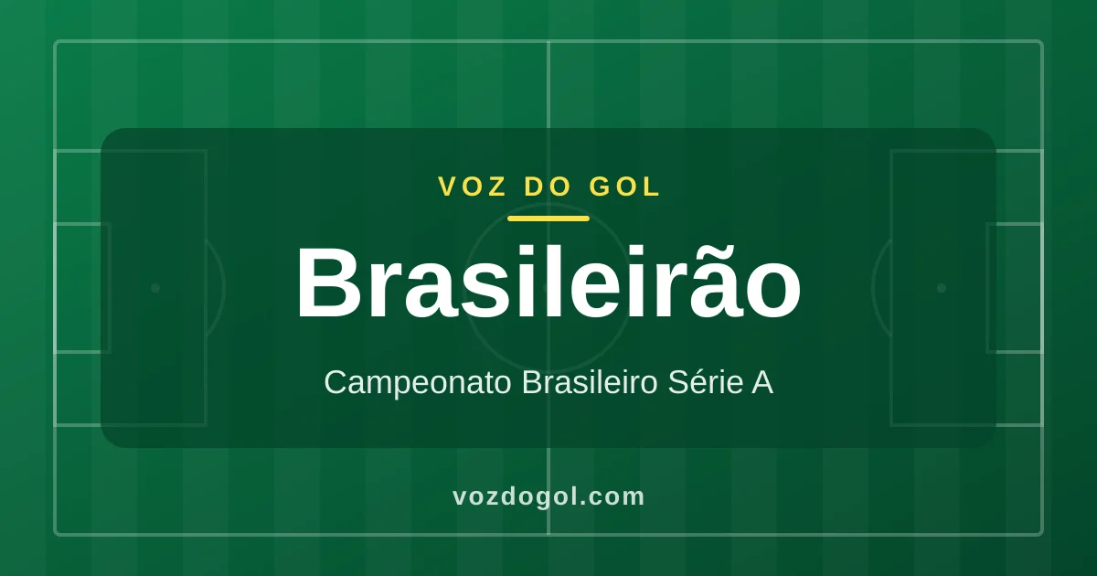 Arte do Voz do Gol para a editoria Brasileirão: campo de futebol desenhado em linhas e o nome da editoria