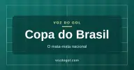 Arte do Voz do Gol para a editoria Copa do Brasil: campo de futebol desenhado em linhas e o nome da editoria