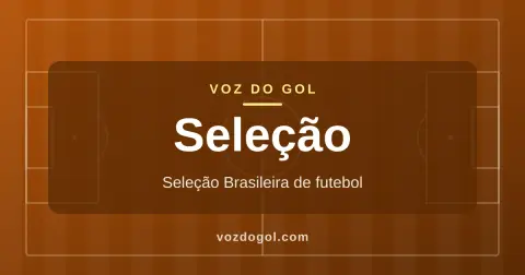 Arte do Voz do Gol para a editoria Seleção: campo de futebol desenhado em linhas e o nome da editoria