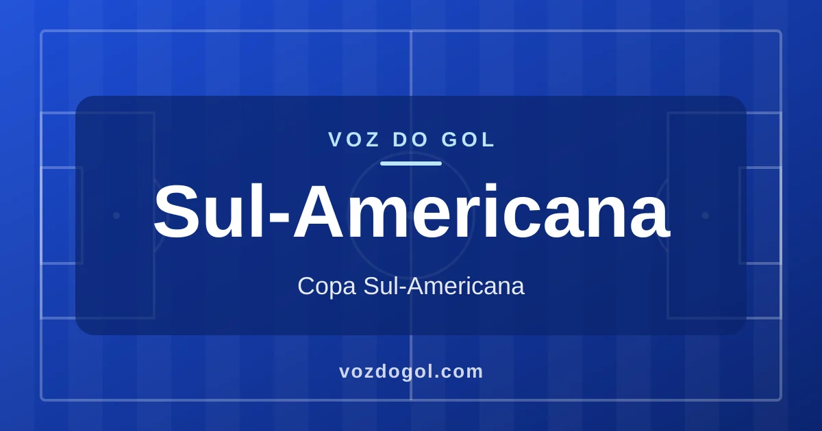 Arte do Voz do Gol para a editoria Sul-Americana: campo de futebol desenhado em linhas e o nome da editoria